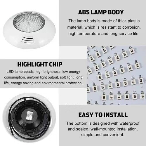 260*H70MM SMD2835chip pool lights underwater RGB (RF) led swimming pool lights led underwater swimming pool light